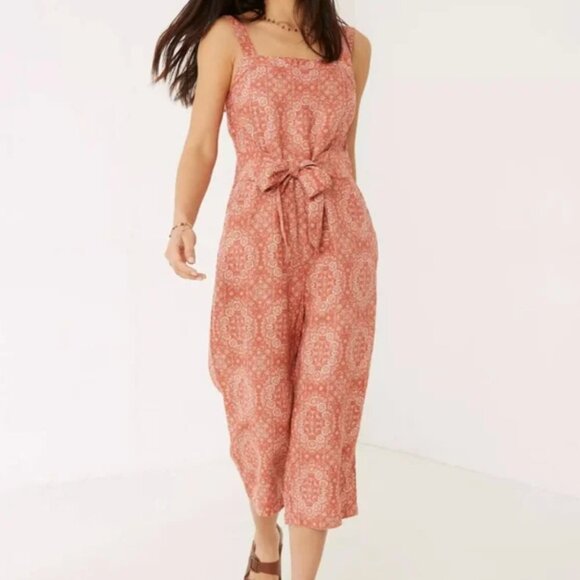 Fatface Terra Linen Blend Jumpsuit UK 8R - Picture 1 of 10